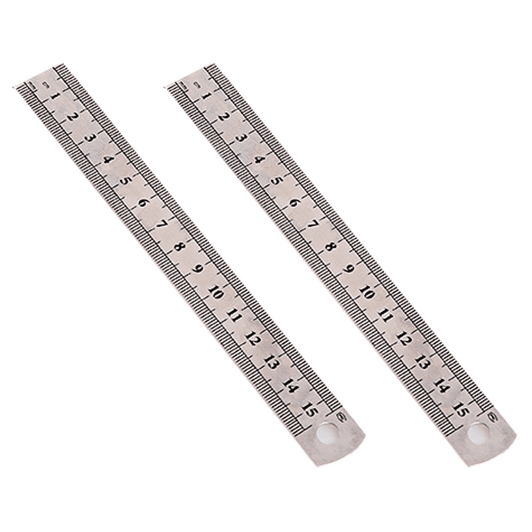 2 Pack Stainless Steel Ruler Machinist Engineer Ruler, Rigid Metal Ruler  with Inch Graduations for Engineering, School, Office, Architect, and  Drawing, 6 Inch - 15cm 